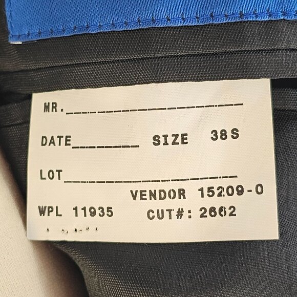 TownCraft JC Penny Navy Blue Pinstripe 2 Button Sport Coat Poly Wool Size 38S - Picture 10 of 11